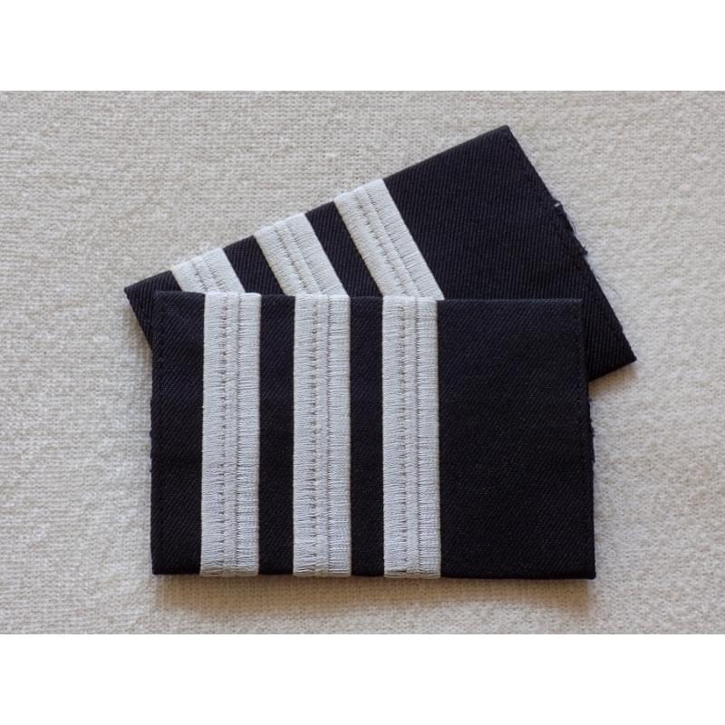 Inlays, Epaulettes 3 stripes silver